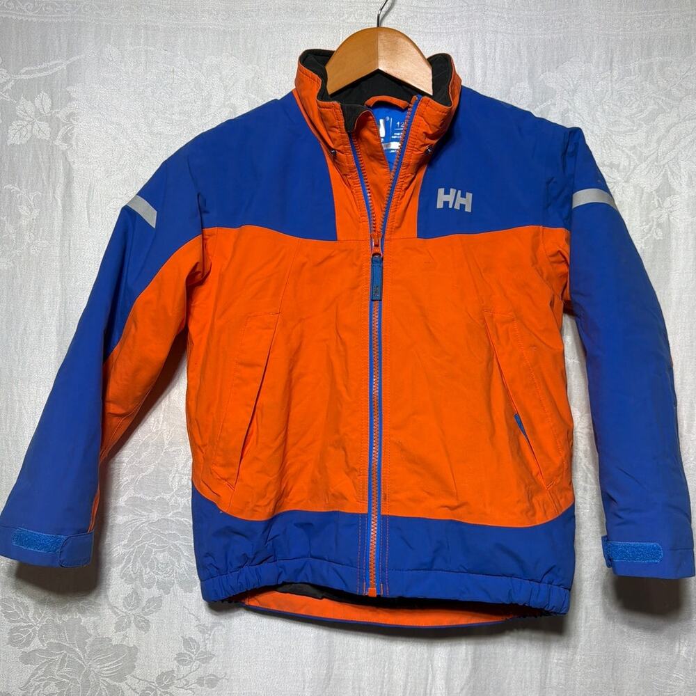 Helly Hansen Coat 128 8 Blue Orange KIDS K Rider Insulated Ski Jacket Thermaloft